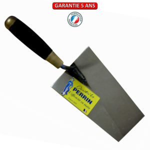 Truelle carrée.  Longueur de 22 cm.  Outil à main de maçonnerie.