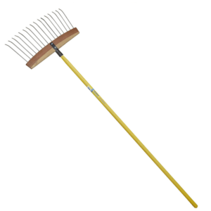 Balai a feuilles et gazon bois/acier manche fibre1.50 m