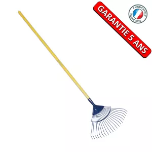 Balai a gazon dents rondes professionnel manche fibre 1.50 m